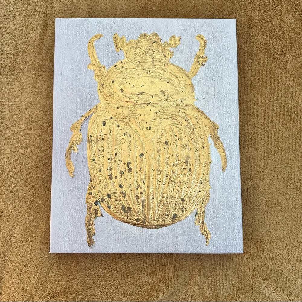 Gold Metallic Beetle Painting